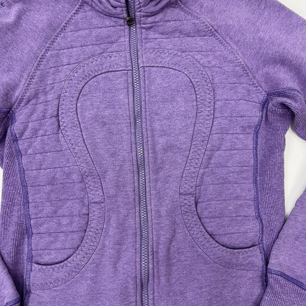 Lululemon Calm & Cozy Jacket "Scuba Cuddle Up" Womens 6 Purple Sweatshirt - Picture 3 of 14